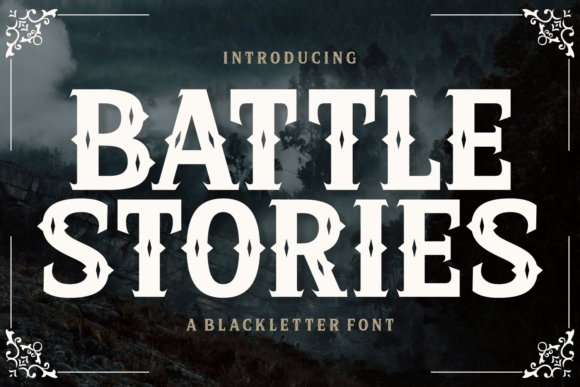 Battle Stories Blackletter Font for Editorial Design
