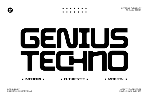 Genius Techno: A Modern Typeface for Digital Design