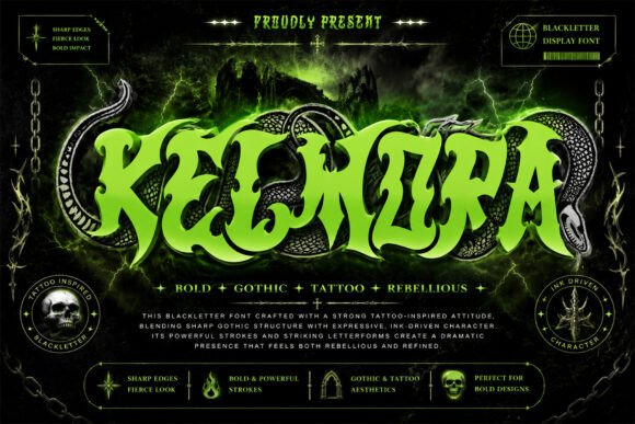 Kelmora: A Bold Blackletter Font for Brand Identity