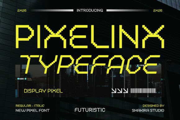 Pixelinx: A Futuristic Display Font for Modern Editors