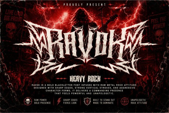 Ravok: A Brutal Blackletter Font for Web Design