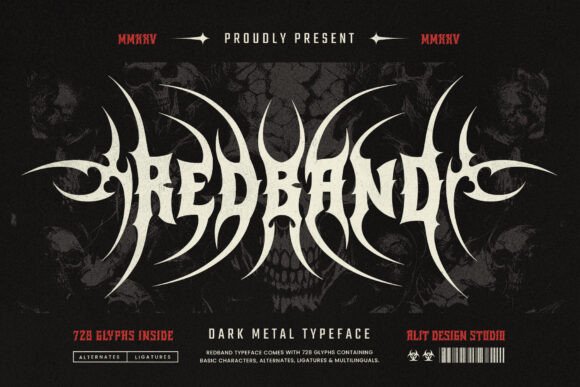 Red Band Typeface: Bold Blackletter for Makers